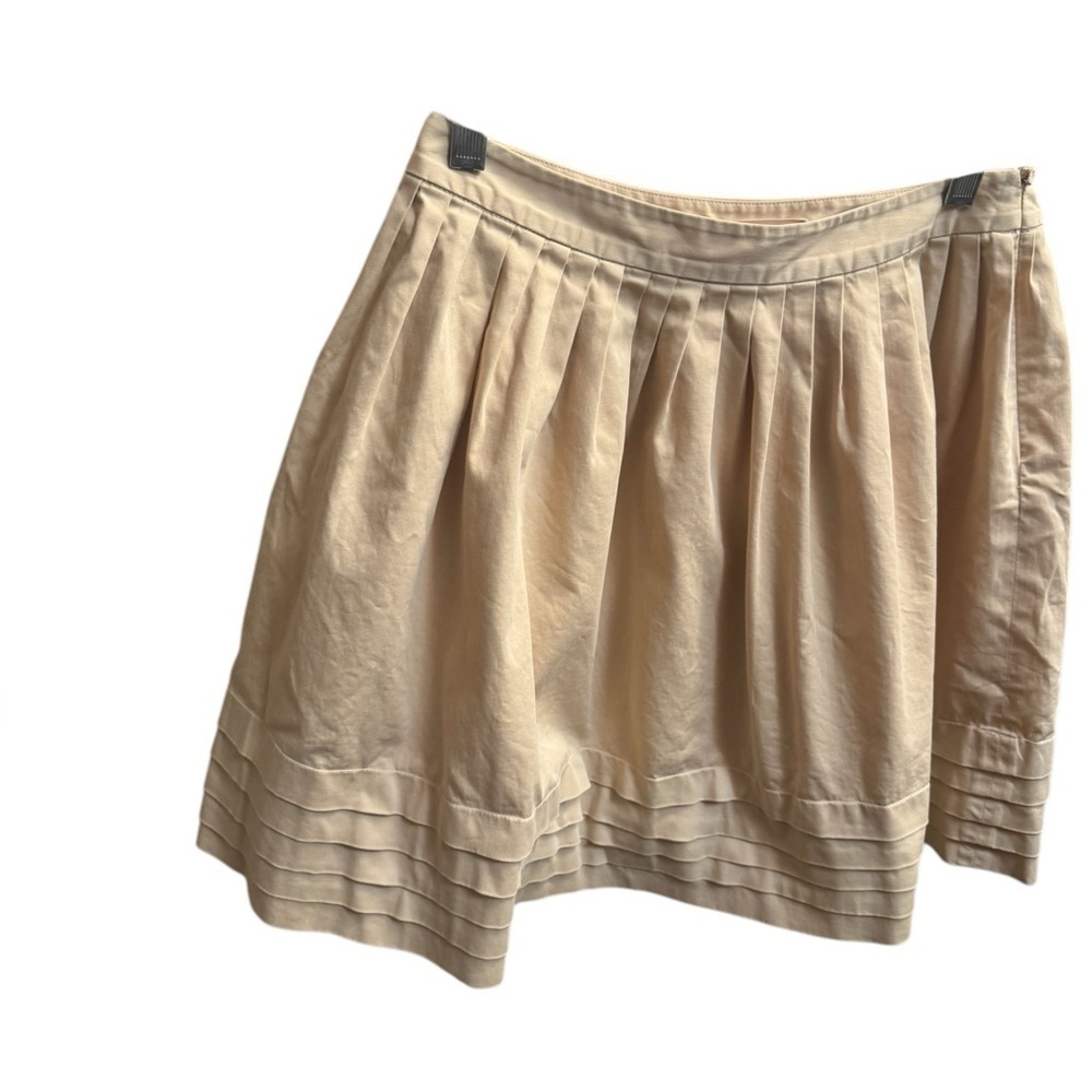 YARGICI Cotton Women’s Tan Cream Pleated Mini Skirt EUR Size 36 - Picture 8 of 16